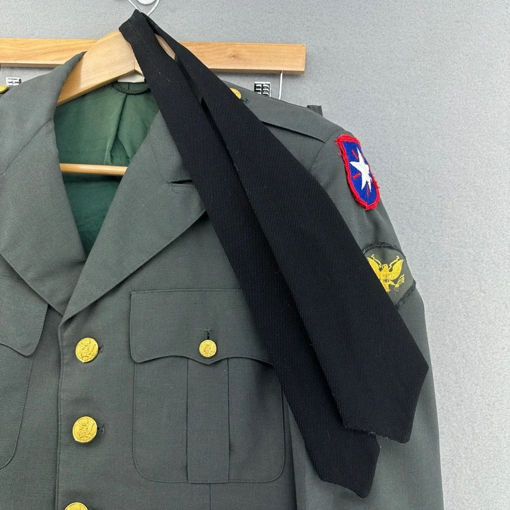 VTG US Army Uniform Suit Set Coat Pants‎ Tie 36th Infantry 40L 33R Vietnam USA